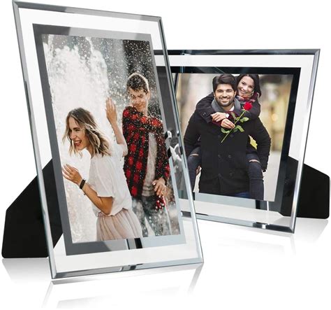 Tabletop picture frames - SONGMICS Picture Frames, 10 Pack Collage Picture Frames with Two 8x10, Four 5x7, Four 4x6, Photo Frame Set for Wall Gallery Decor, Hanging or Tabletop Display, Clear Glass Front, Black 4.6 out of 5 stars 3,897